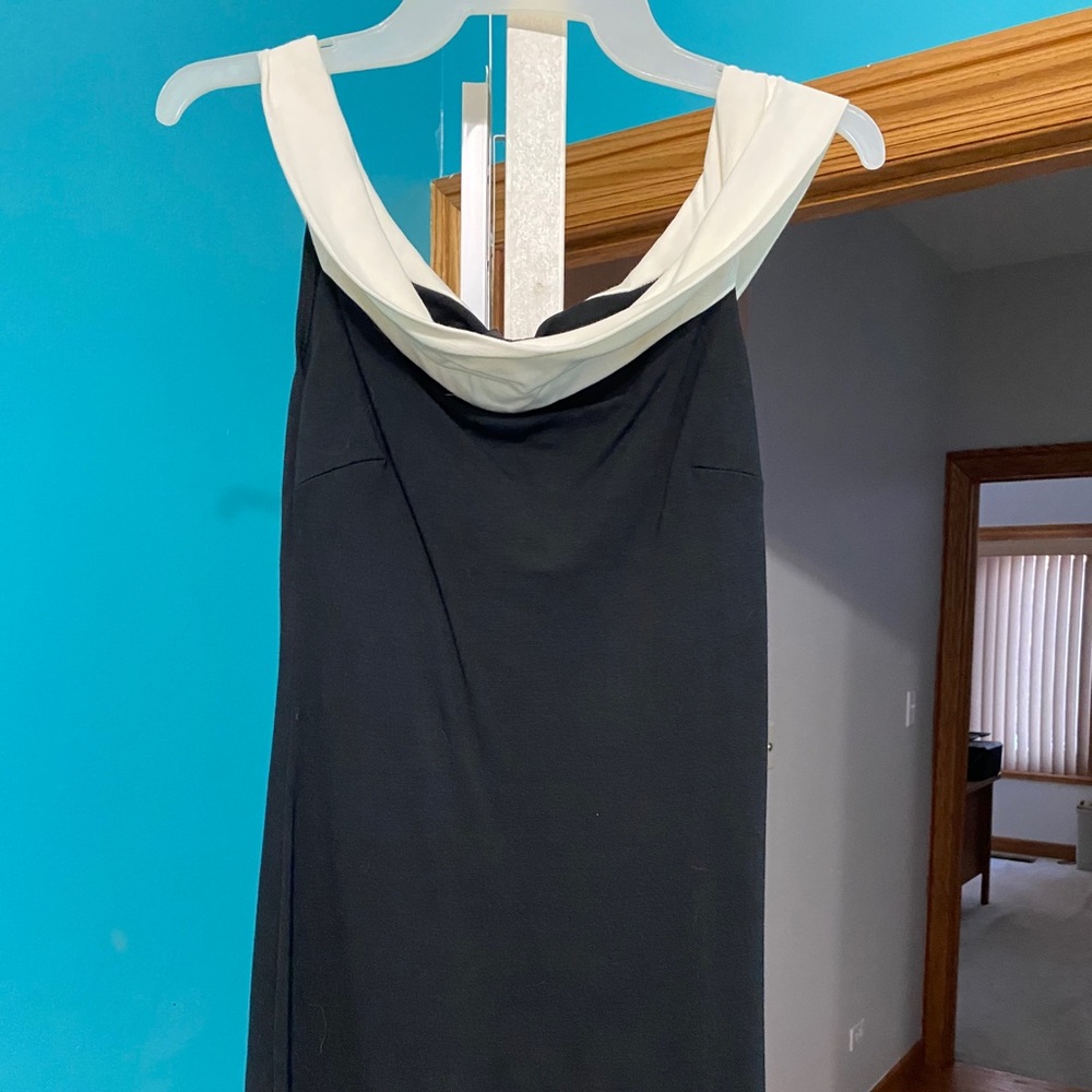 Black and white off the shoulder dress